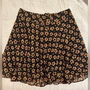 Urban outfitter black and yellow flowered mini skirt